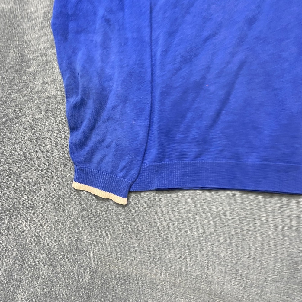 Talbots Sweater Mens Small Blue Knit Cotton Relaxed Fit Crew Neck Retro Outdoor - Picture 2 of 13
